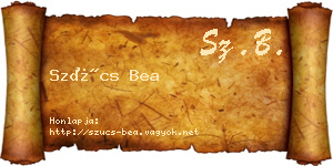 Szűcs Bea névjegykártya