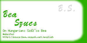 bea szucs business card